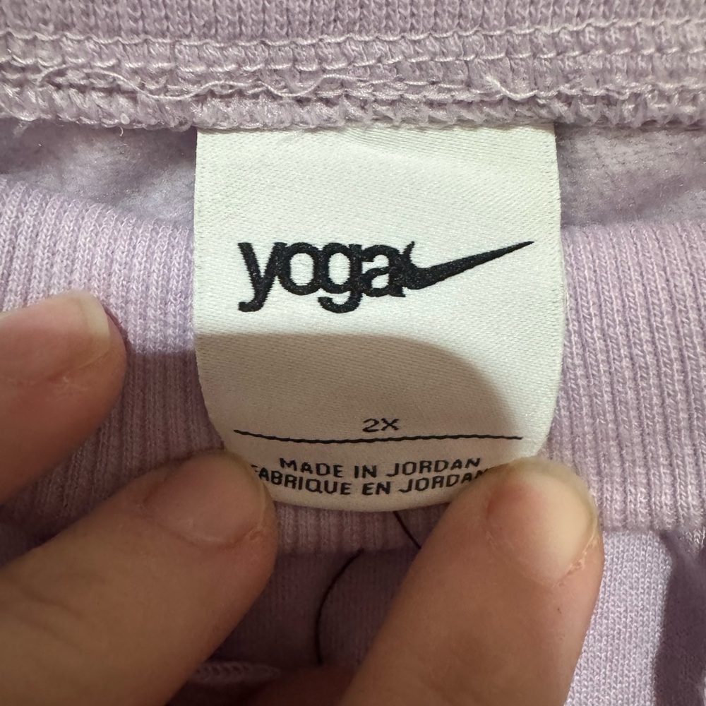 Nike Yoga Women's French Terry Jogger Sweatpants Plum Fog Pink Size 2X Soft Luxe - Picture 4 of 9